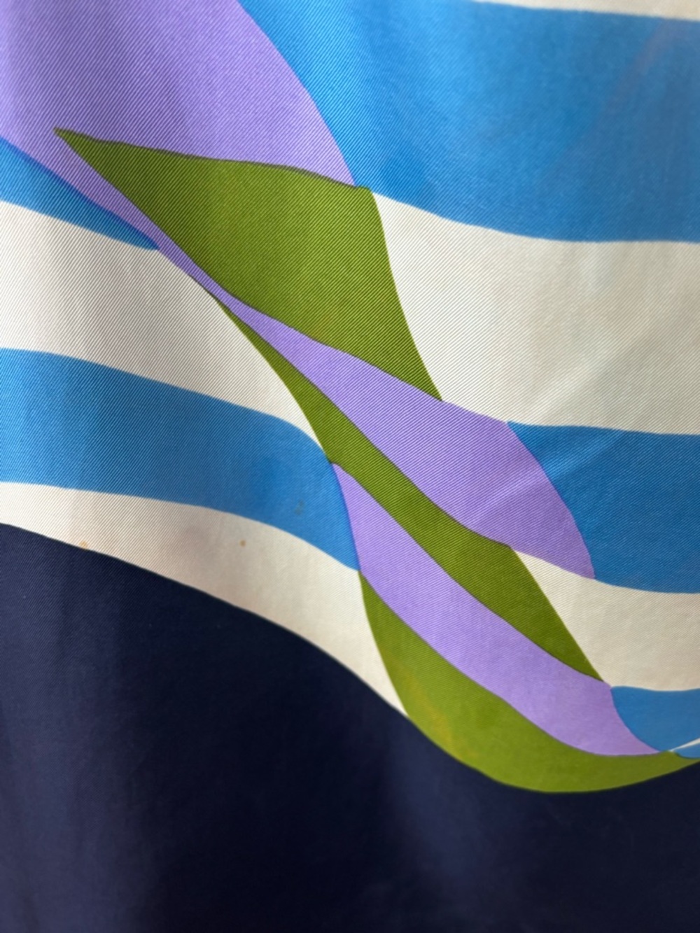 Dior Vintage Navy and Cream Silk Scarf 30” - Picture 5 of 6